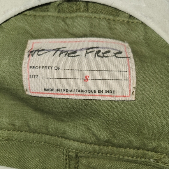 We The Free Army/Olive Green Carmen Moto Jacket With Hood Size S Sweatshirt Feel - Picture 12 of 16